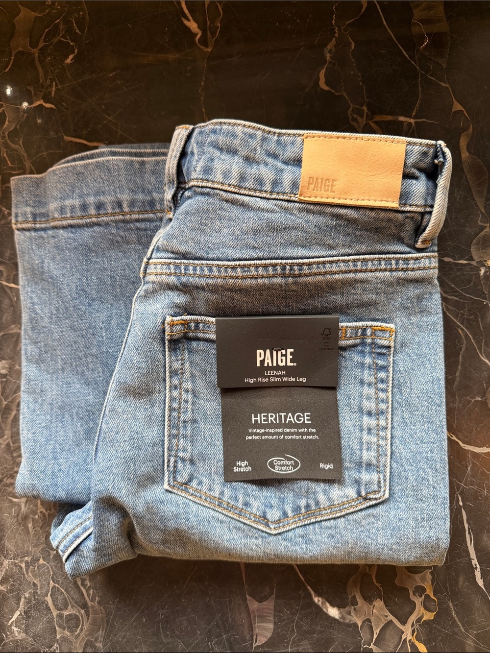 PAIGE Leenah Heritage High-Rise Slim Wide Leg Jeans size 26